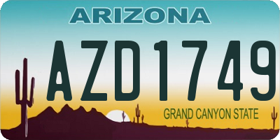 AZ license plate AZD1749