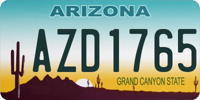 AZ license plate AZD1765