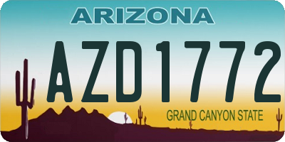 AZ license plate AZD1772