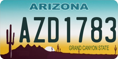 AZ license plate AZD1783