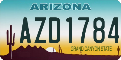 AZ license plate AZD1784