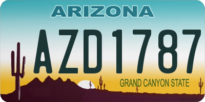 AZ license plate AZD1787