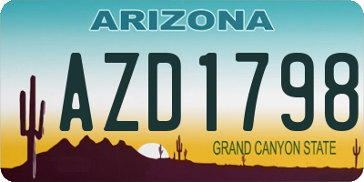 AZ license plate AZD1798