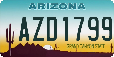 AZ license plate AZD1799