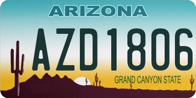 AZ license plate AZD1806