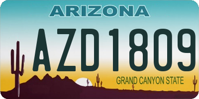 AZ license plate AZD1809
