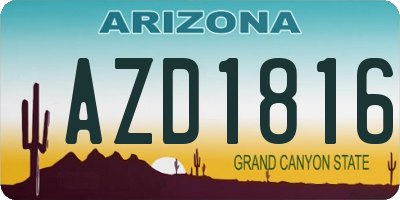 AZ license plate AZD1816