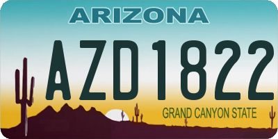 AZ license plate AZD1822