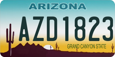 AZ license plate AZD1823