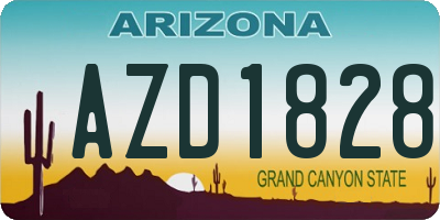 AZ license plate AZD1828