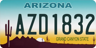 AZ license plate AZD1832