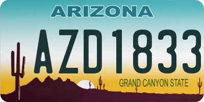 AZ license plate AZD1833