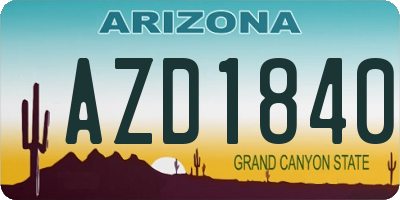AZ license plate AZD1840