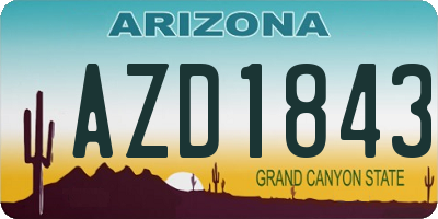 AZ license plate AZD1843