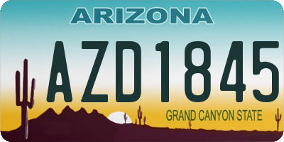 AZ license plate AZD1845