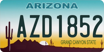 AZ license plate AZD1852