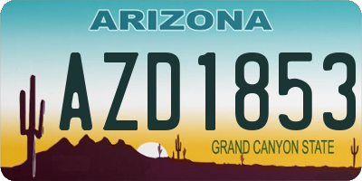AZ license plate AZD1853