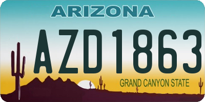 AZ license plate AZD1863