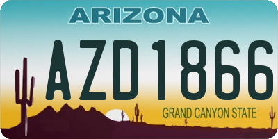 AZ license plate AZD1866