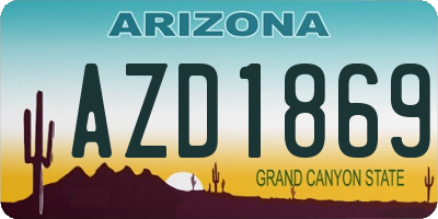 AZ license plate AZD1869