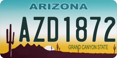 AZ license plate AZD1872
