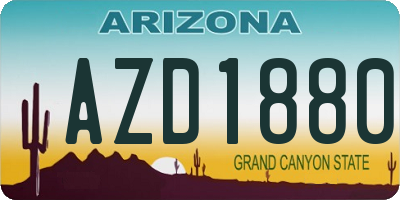 AZ license plate AZD1880