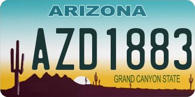 AZ license plate AZD1883