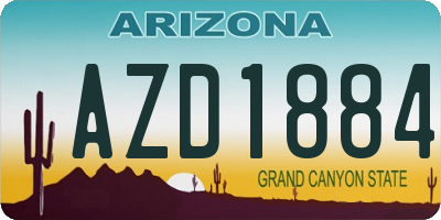 AZ license plate AZD1884