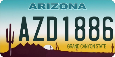 AZ license plate AZD1886