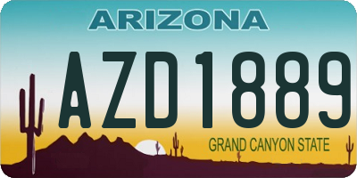 AZ license plate AZD1889