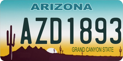 AZ license plate AZD1893
