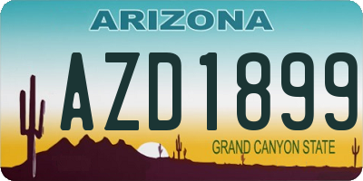 AZ license plate AZD1899