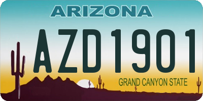AZ license plate AZD1901