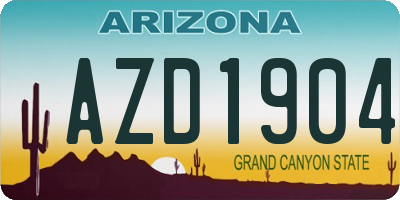 AZ license plate AZD1904