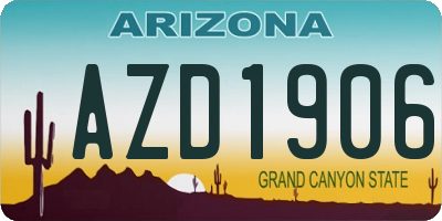 AZ license plate AZD1906