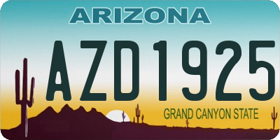 AZ license plate AZD1925