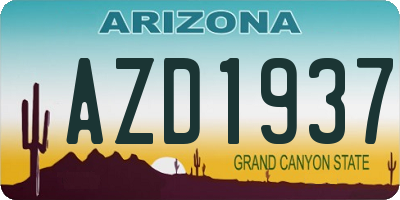 AZ license plate AZD1937