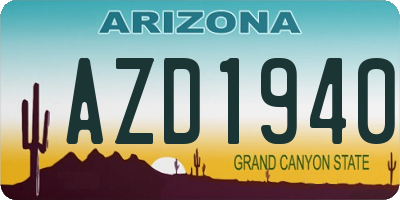 AZ license plate AZD1940