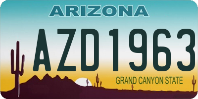 AZ license plate AZD1963