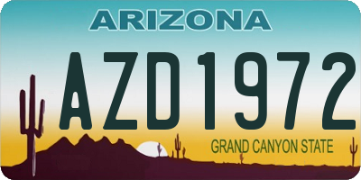AZ license plate AZD1972