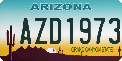 AZ license plate AZD1973