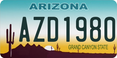 AZ license plate AZD1980