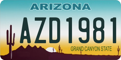AZ license plate AZD1981