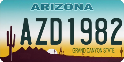 AZ license plate AZD1982