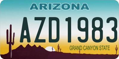 AZ license plate AZD1983
