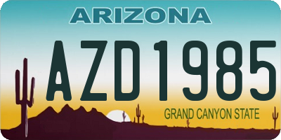 AZ license plate AZD1985