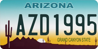 AZ license plate AZD1995