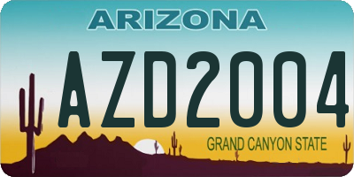 AZ license plate AZD2004