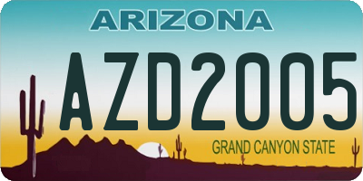 AZ license plate AZD2005
