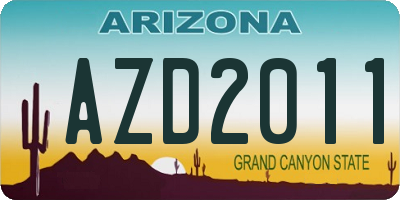 AZ license plate AZD2011